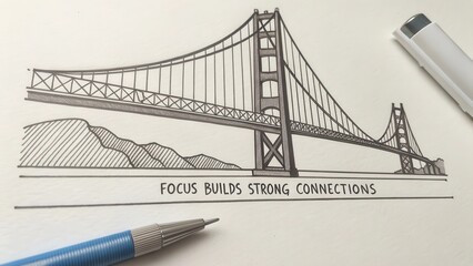 Illustration of a Bridge with Inspirational Message on Connection