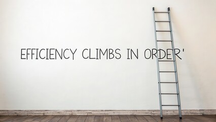 Inspirational Quote on Wall Next to Metal Ladder for Motivation