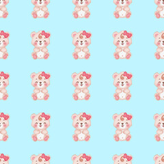 seamless pattern with baby bears 