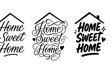 Home Sweet Home Calligraphy. Home Sweet Home. Create a calligraphy lettering illustration of the phrase: Home