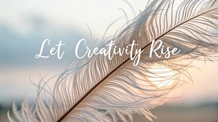 Inspirational Feather with Sunlight for Creative Motivation
