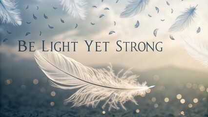 Inspirational Feather with a Motivational Quote for Serenity