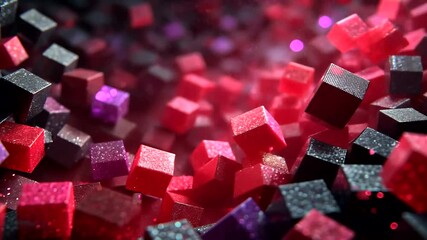 Abstract colorful cubes swirling in a dynamic 3D motion illustration - Powered by Adobe