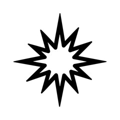 Abstract Starburst Exploding Graphic Shape Icon in Black and White