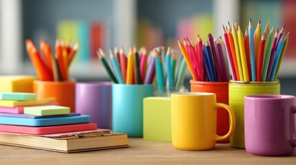 Fototapeta premium A tidy workspace helps you focus and boosts creativity, letting you move through tasks smoothly and keep productivity high from start to finish. 