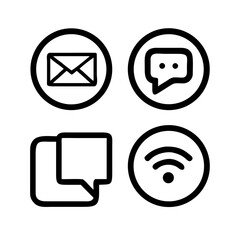 Four communication icons for digital interface