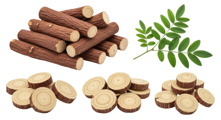 Isolated Glycyrrhiza glabra root, licorice ingredient for herbal medicine and confectionery