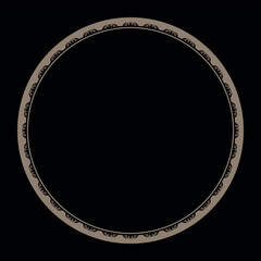 Oval decorative frame. Elegant element for design in Eastern style, place for text. Floral black border. Lace illustration for invitations and greeting cards.