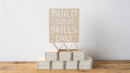 Motivational Sign for Personal Growth and Skill Development Display