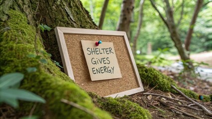Nature's Message on Energy and Shelter in a Serene Forest Setting