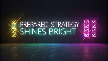 Neon Signage with Motivational Text on Dark Background