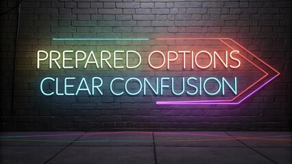 Neon Signage with Prepared Options and Clear Confusion Message