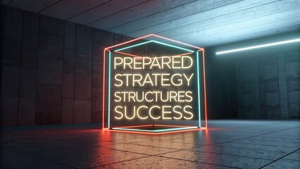 Neon Signage with Words of Motivation in Modern Interior Space
