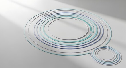 Obraz premium Concentric Rings Arrangement on White Surface