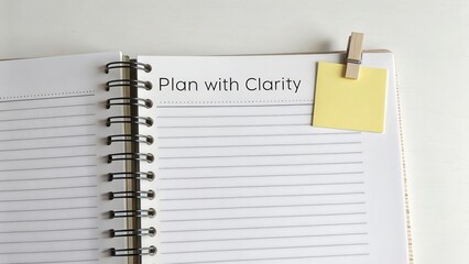 Notebook with Blank Pages and Sticky Note for Planning Ideas