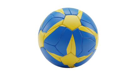 Isolated volleyball in blue and yellow color scheme ready for a sporting match in the game