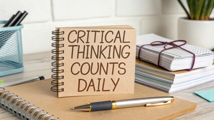 Notebook with Critical Thinking Counts Daily Motivational Message