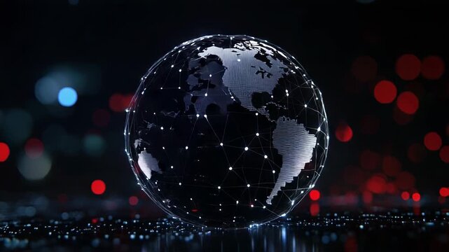 Global network connecting world population and digital data