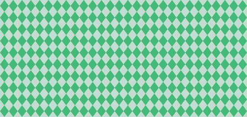 Bright green geometric harlequin seamless pattern with repetitive diamond grid, vibrant checkered background for fabric, wrapping paper, wallpaper, website, print, modern or retro design
