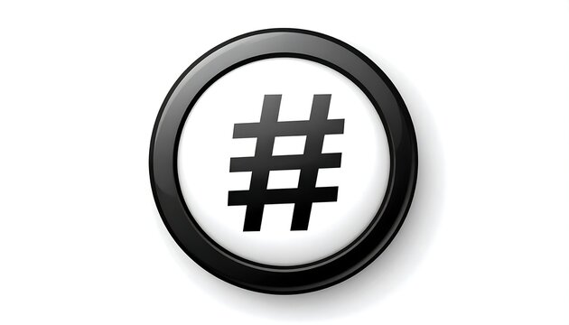 Black button with hash symbol