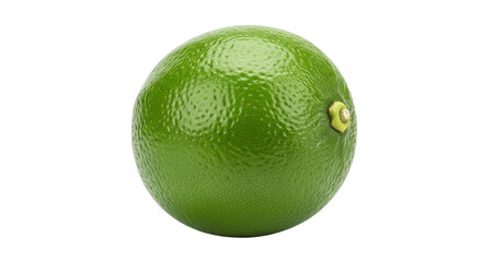 Isolated whole fresh juicy green lime, a tropical citrus fruit, vibrant color and healthy treat
