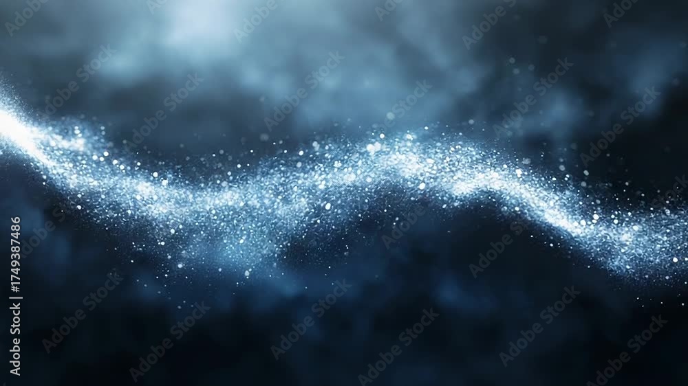 Canvas Prints blue glowing particles shimmering on a dark background