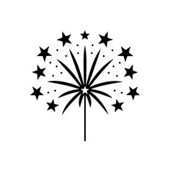 Stylized starburst with stars on transparent background