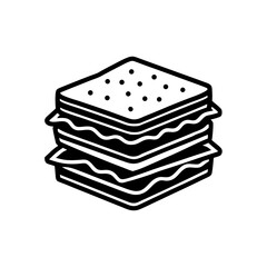 Illustration of a tall sandwich on transparent background