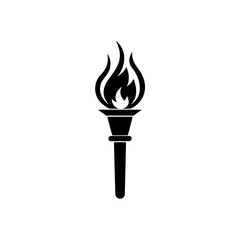 Illustration of a black torch on transparent background