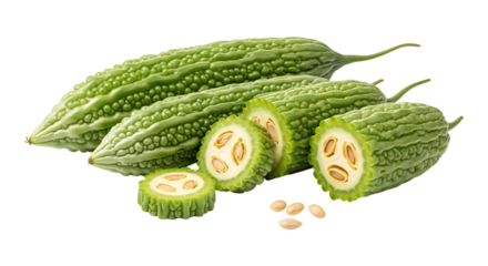 Bitter melon isolated on transparent background