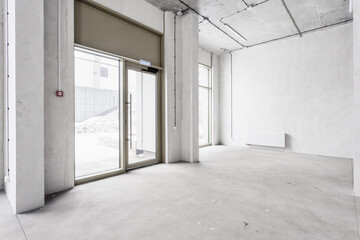 nterior of the apartment without decoration in gray colors