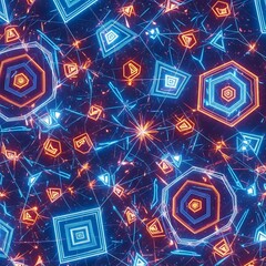 Geometric Neon Abstract - A Vibrant Dance of Light and Shape.