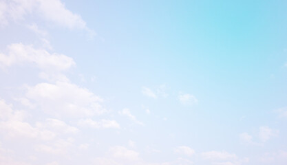 Beautiful clouds and blue sky with pastel color