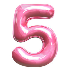 Pink Number five Balloon 