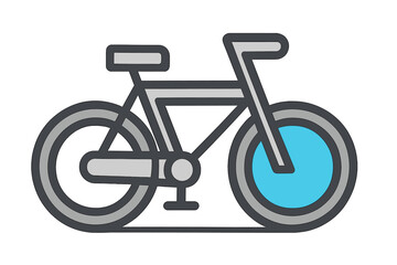 Fototapeta premium Stylized bicycle icon for urban commuting and healthy lifestyle promotion