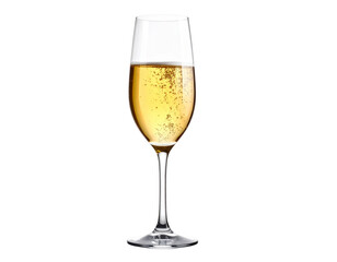  A glass of champagne isolated on a white background