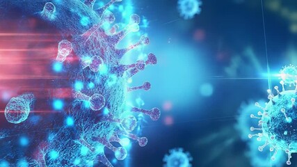 Virus cells spreading digital infection with advanced technology - Powered by Adobe