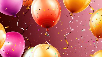 Colorful balloons filled with confetti and streamers for a festive occasion - Powered by Adobe