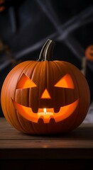 Glowing Jack-o-Lantern - A Spooky Halloween Night.