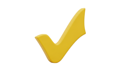 Isolated golden check mark, verification symbol or approval icon, quality control sign