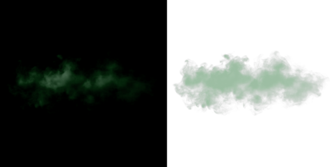 Green smoke overlay on contrasting backgrounds, featuring a soft, ethereal texture, ideal for creative projects and visual storytelling with copy space