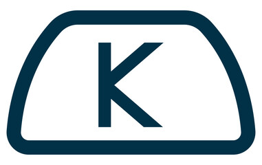 Potassium icon vector illustration with K symbol showing important mineral for heart and muscle function in nutrition labels.
