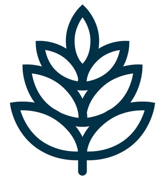 Dietary Fiber icon vector illustration showing wheat plant symbol representing fiber and gut health in nutrition label design.