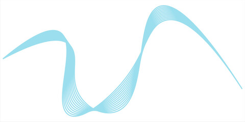 Abstract blue smooth waves on white background.Vector illustration.