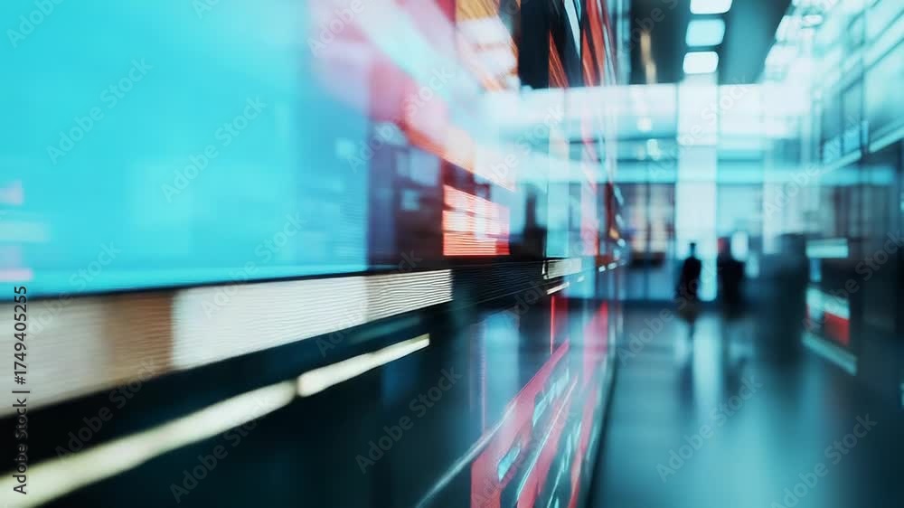 Wall mural abstract blur representing digital data flow and speed