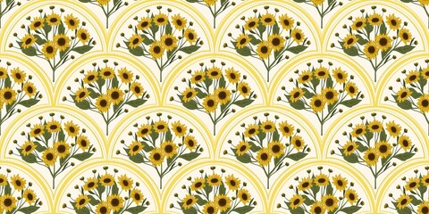 Nature Pattern Background Illustration For Cover, Banner, Notes. Fall Winter Aesthetic Background. Plant And Flower Pattern Background.