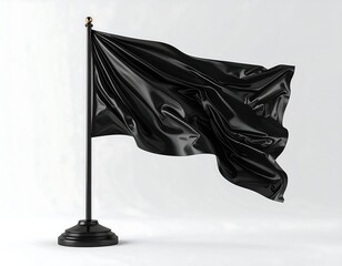 Black flag on a stand