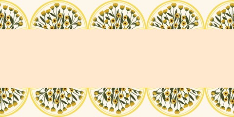 Nature Pattern Background Illustration For Cover, Banner, Notes. Fall Winter Aesthetic Background. Plant And Flower Pattern Background.