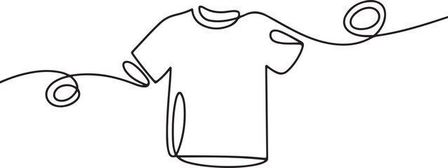 T-Shirt Line Art Icon – Minimalist Single Line Fashion and Clothing Vector Illustration