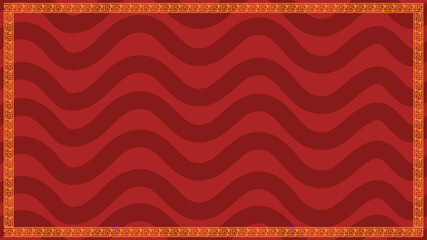 Red wavy background with gold border for celebration template